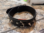 Spike Collar Deluxe - real leather + adjustable